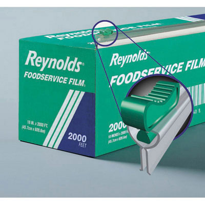 Reynolds PVC Food Wrap Clear Film Roll in Easy Glide Cutter Box, 18 x 2000 ft.
